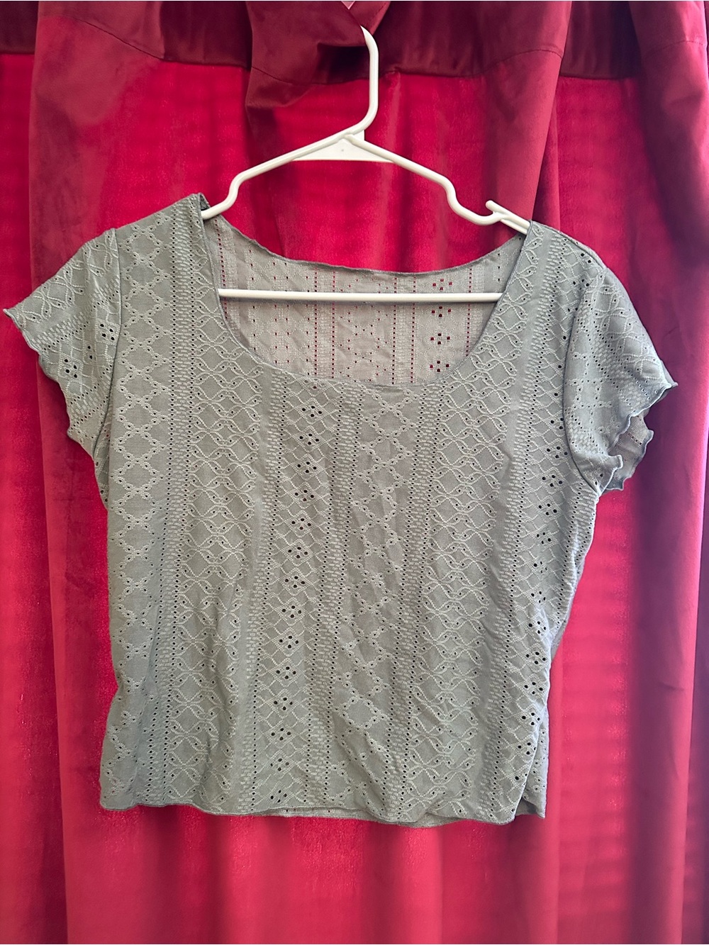 Women's Sage Eyelet Scoop Neck Top